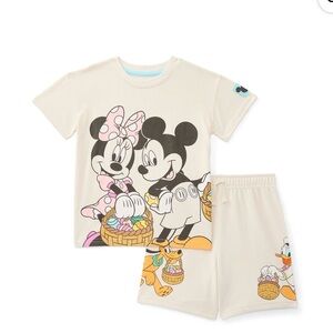 Mickey and friends toddler easter graphic tee and short set size 3T